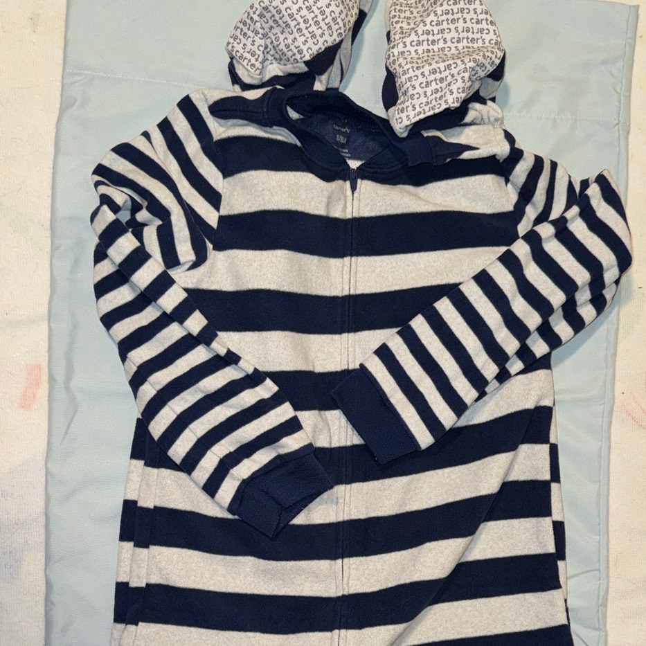 Carter's Navy And Gray Striped Kids Pajama Set